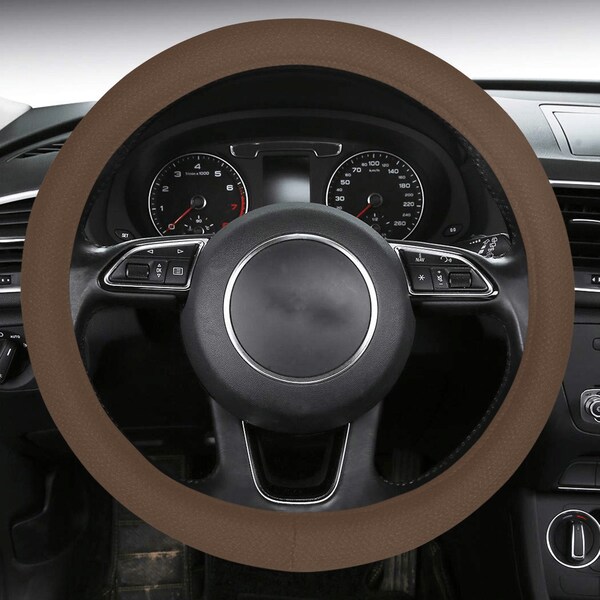Brown Leather Steering Wheel Etsy
