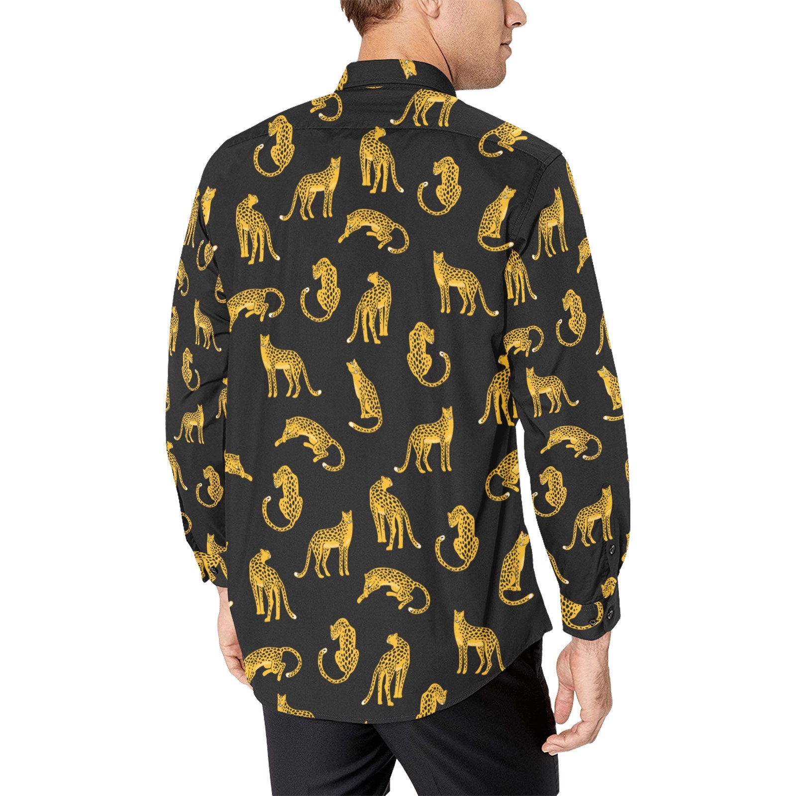 Mosytuky Leopard Print Print Golf Shirts for Men Dry Fit