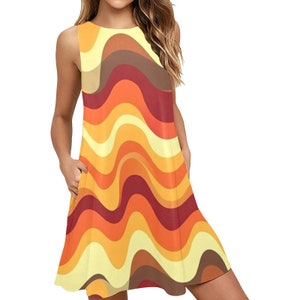 orange a line tank dress Boston Proper - Tortoise Shell Brown - Tank A-Line Dress