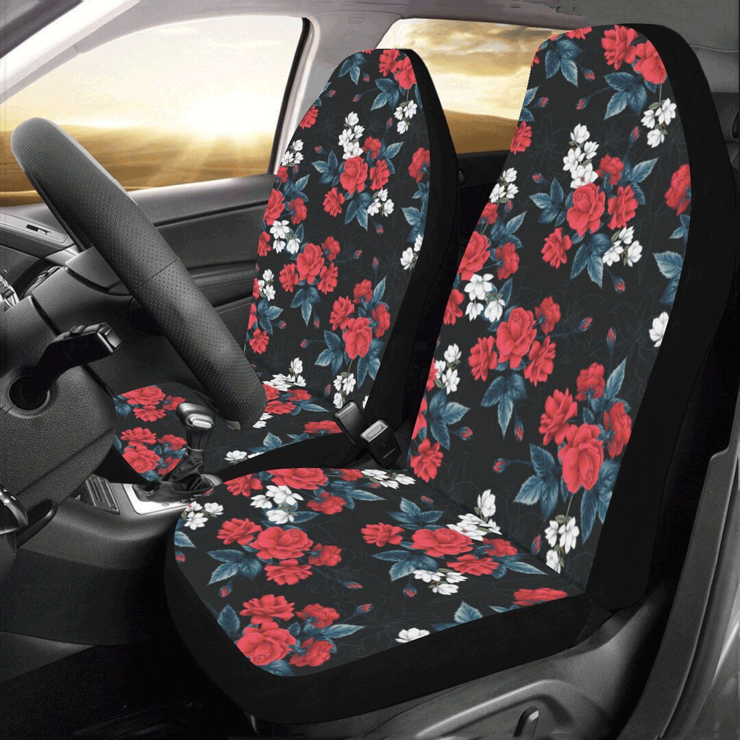 Blue Rose Floral Pet Car Seat Cover