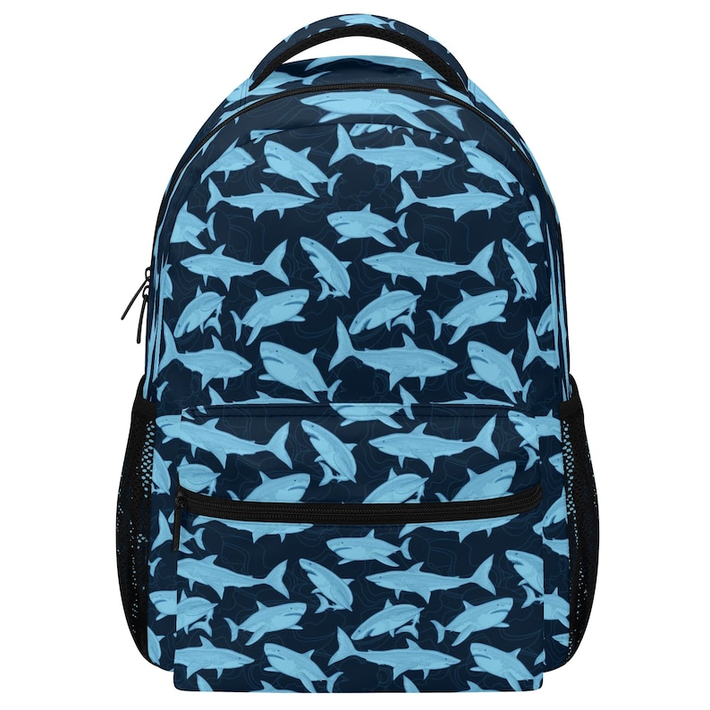 Shark Backpack, Blue Ocean Men Women Kids Gift Him Her School College