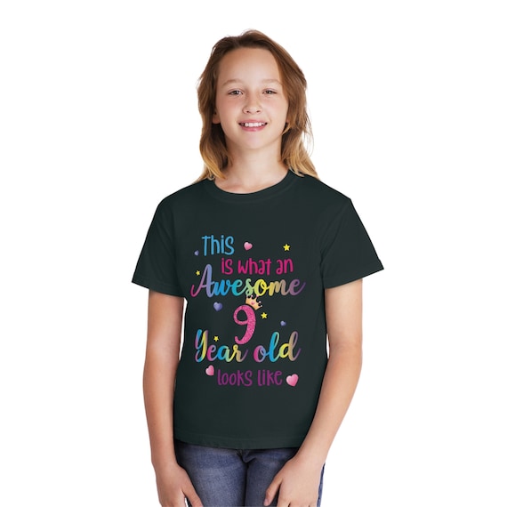 9th Birthday T-Shirt, 9 Years Awesome Shirt, 9 Year Old Birthday Shirt, Kids Birthday Gift