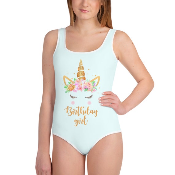 rainbow unicorn bathing suit