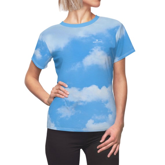 Blue Cloud Womens Shirt Prince Vaporwave Aesthetic Blue Sky 