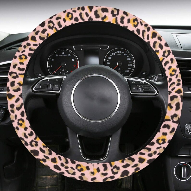 Pink Leopard Steering Wheel Cover With Antislip Insert Cute Etsy