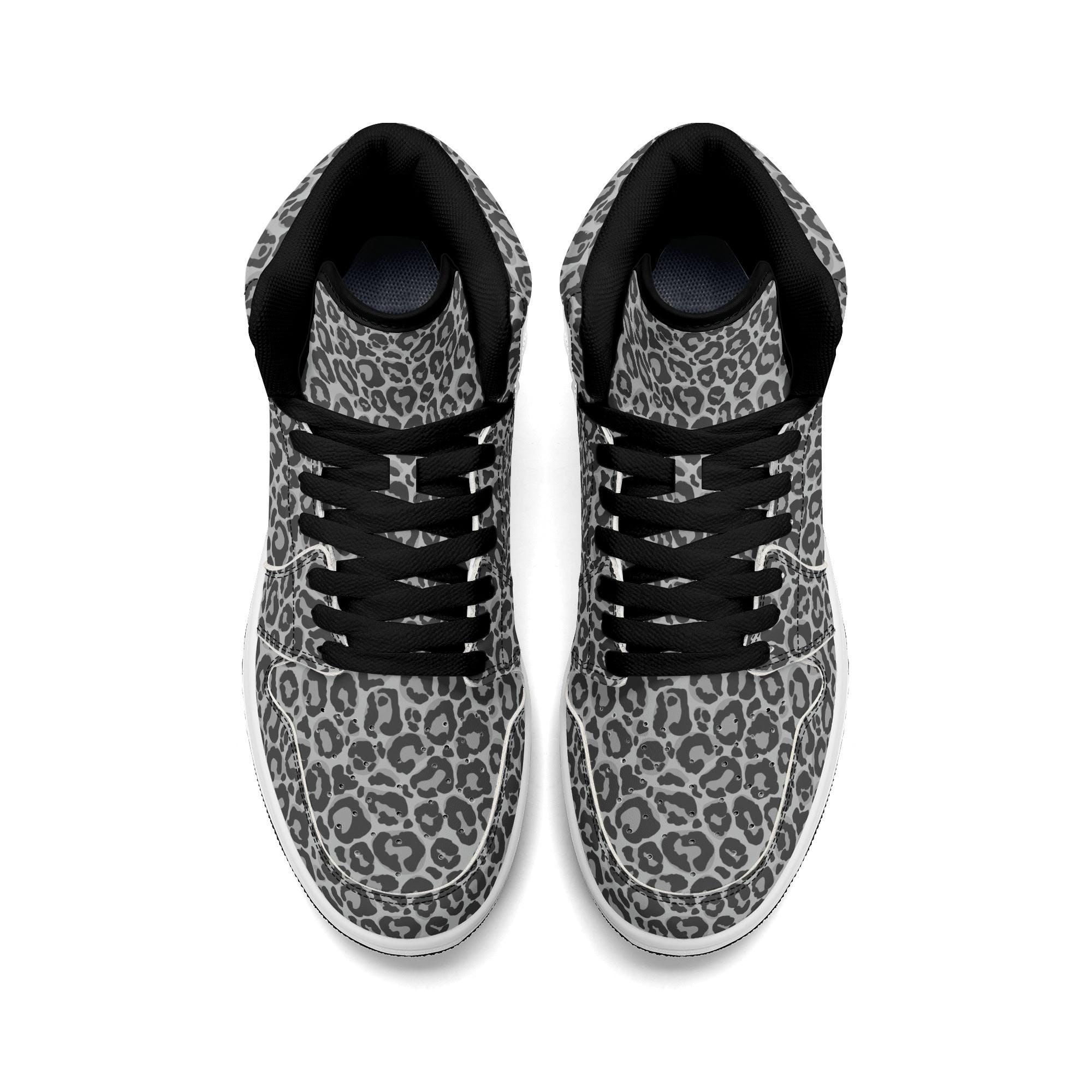 Men\'s Cheetah Athletic High-Top Sneakers in‎ White with Gray Accents ~ Size 8 White Servis Cheetah High Top Sneakers – Americana Pipedream  main image 2