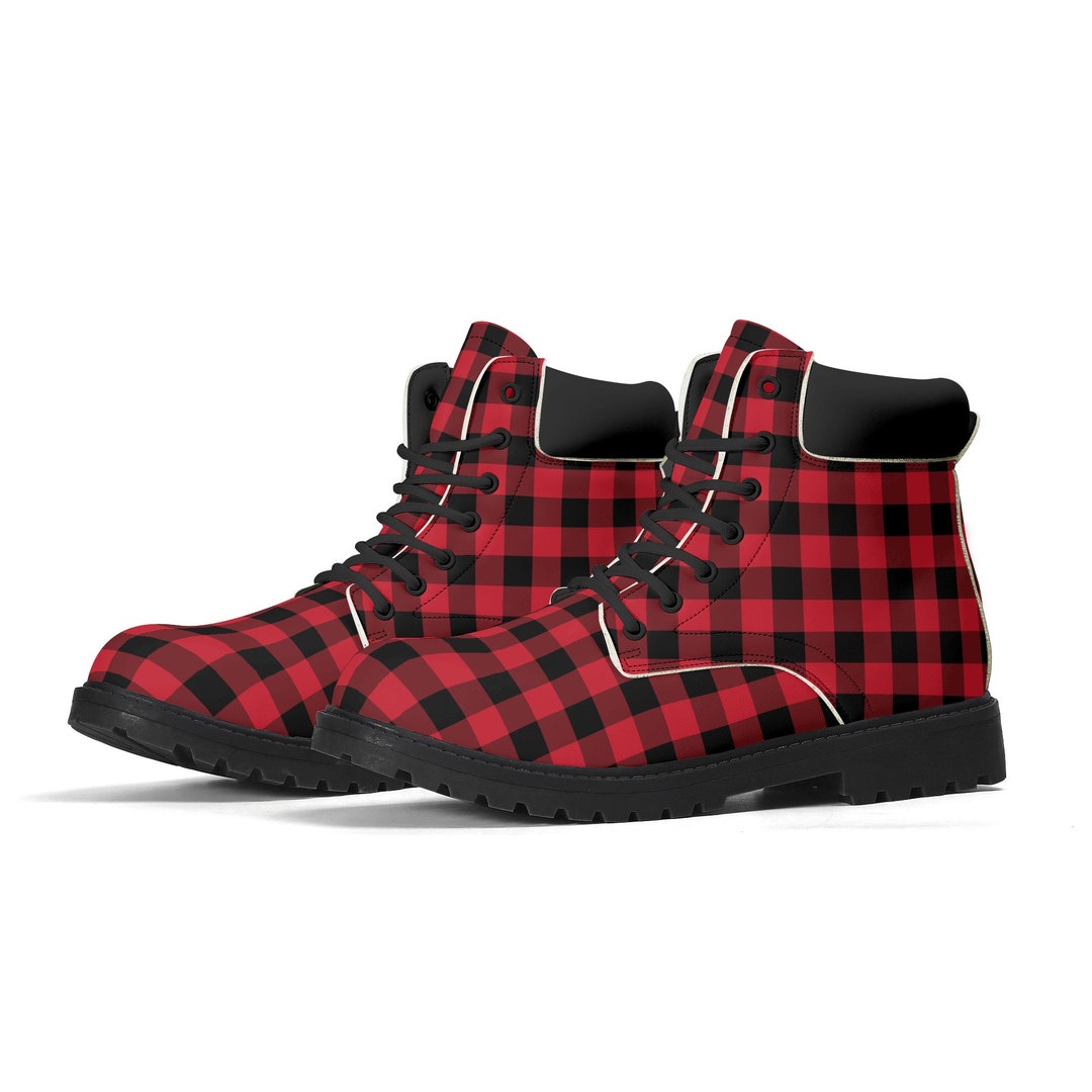 toms buffalo plaid boots