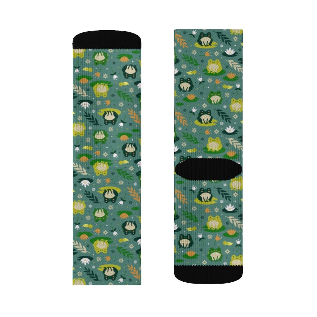 Frog Socks Green 3D Printed Sublimation Women Men Funny Fun - Etsy