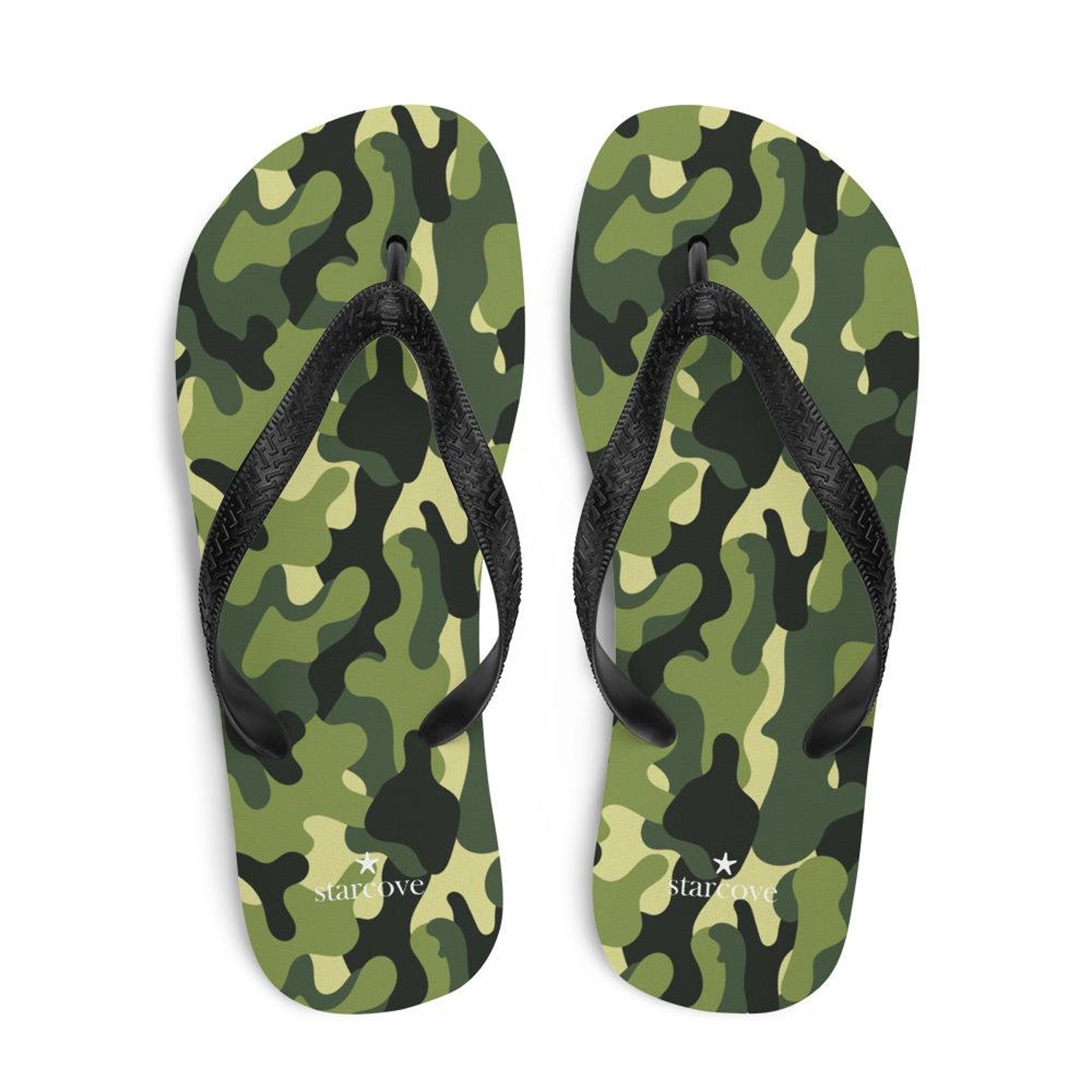 Army Pants and Flip Flops Green Camo Camouflage Print Men Etsy