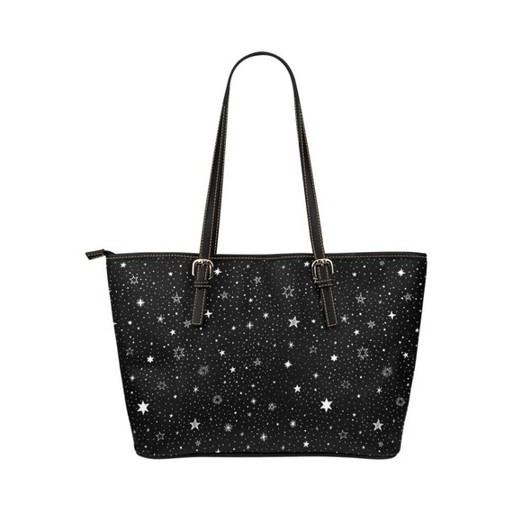 Stars Tote Bag Purse, Galaxy Space Celestial Print Handbag High