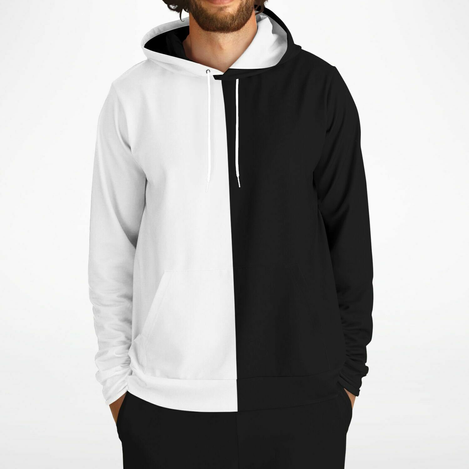 Half Black and Half White Hoodie Two Tone Color Split Pullover Zip up Zipper Men Women Plus Size Aesthetic Cotton Hooded Sweatshirt Pockets Etsy Canada