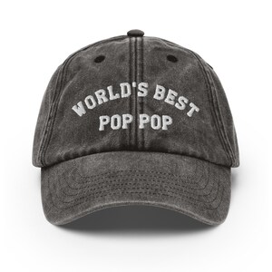 World&#39;s Best Pop Pop Vintage Baseball Hat, Dad Cap Trucker Men Grandfather Grandpa Embroidery Embroidered Father&#39;s Day Gift