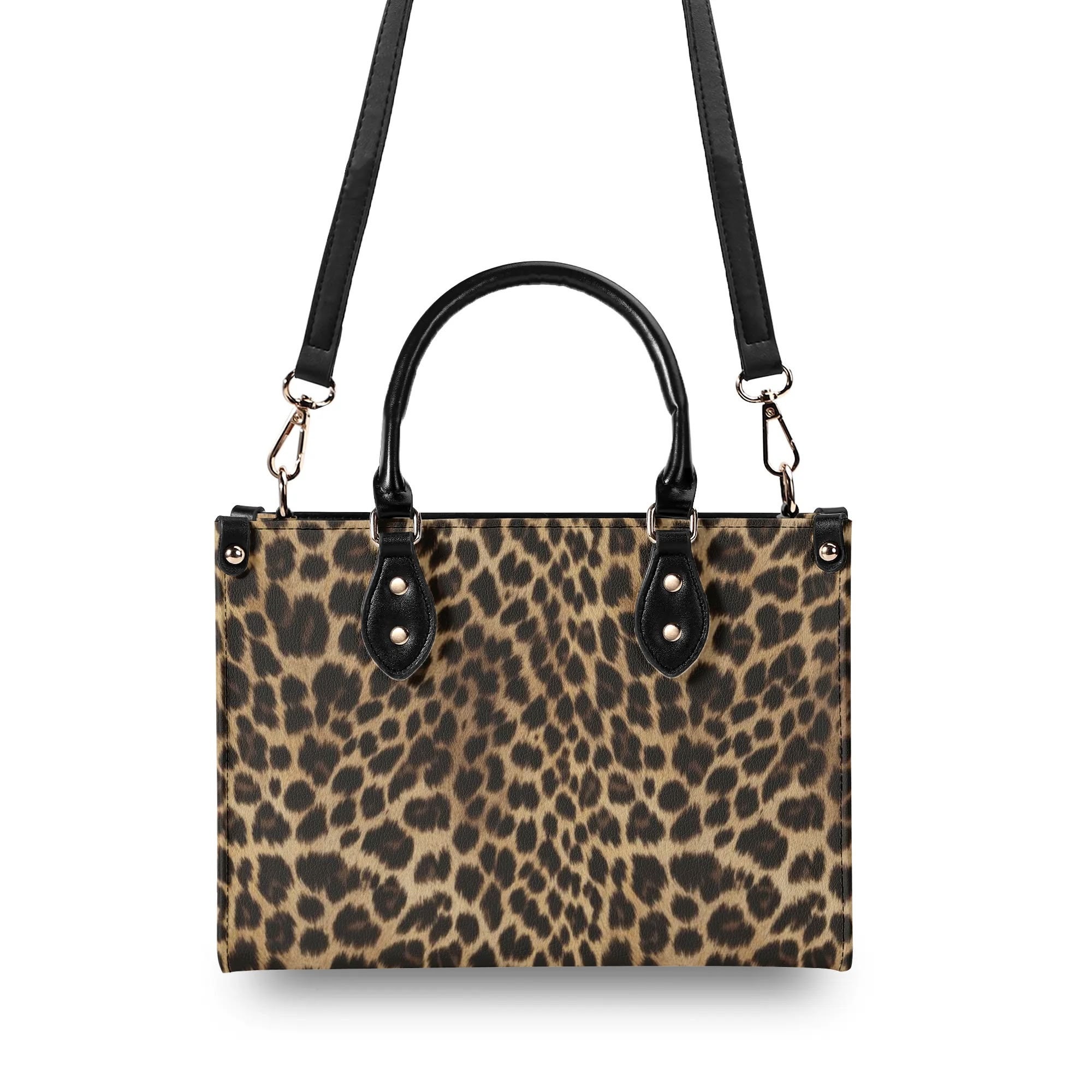 ショルダーバッグ・ポシェット GREEN STUFF Simple shopper bag 62 leopard print black S Leopard Shoulder Purse, Animal Cheetah Print Brown Crossbody