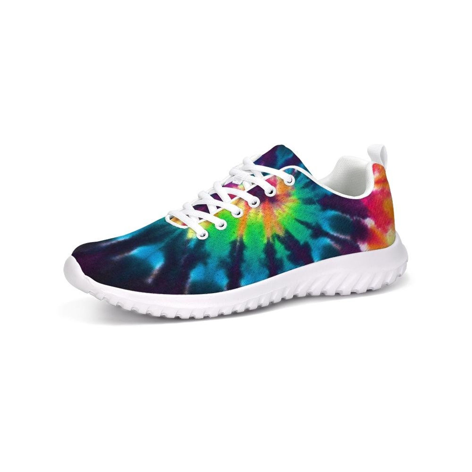 Tie Dye Pattern Print Black Sneaker Shoes For Men Women