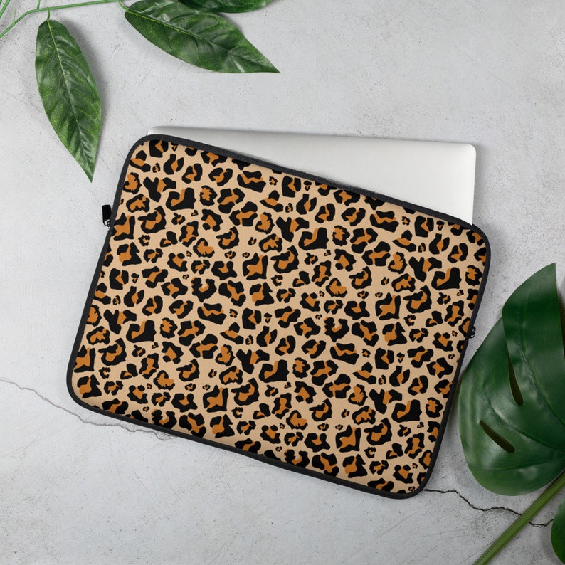 Leopard Print Laptop Sleeve Case Animal Print Cheetah Surface Etsy