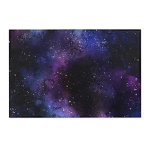 Galaxy Space Area Rug Carpet, Stars Universe Blue Dark Purple Home Floor Decor Boho Chic Kids Room Interior Design Washable Accent Patio Rug image 10