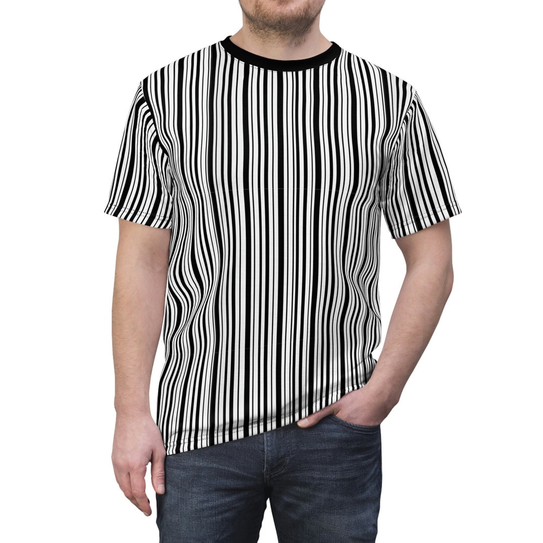 ブラック長袖Tシャツ ホワイトストライプ shinseitech_g-nsroc140