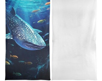 新品　Night Duo　ビーチタオル 　ジンベイザメ　マンタ ジンベイザメ 特大ビーチタオル オーシャン 海 魚 プール マイクロ