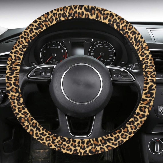 Leopard Lenkradbezug mit Anti-Rutsch-Einsatz, Brauner Gepard Animal Print  Car Auto Wrap Frauen Protektor Zubehör - .de