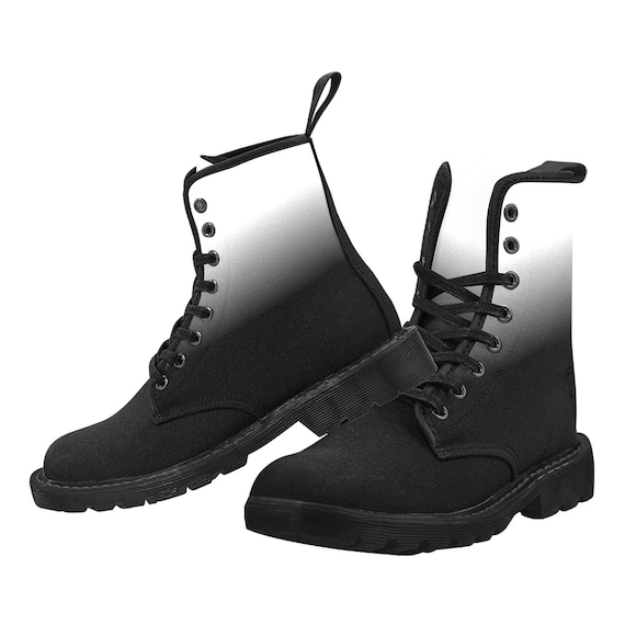 Black booties with white laces outlet