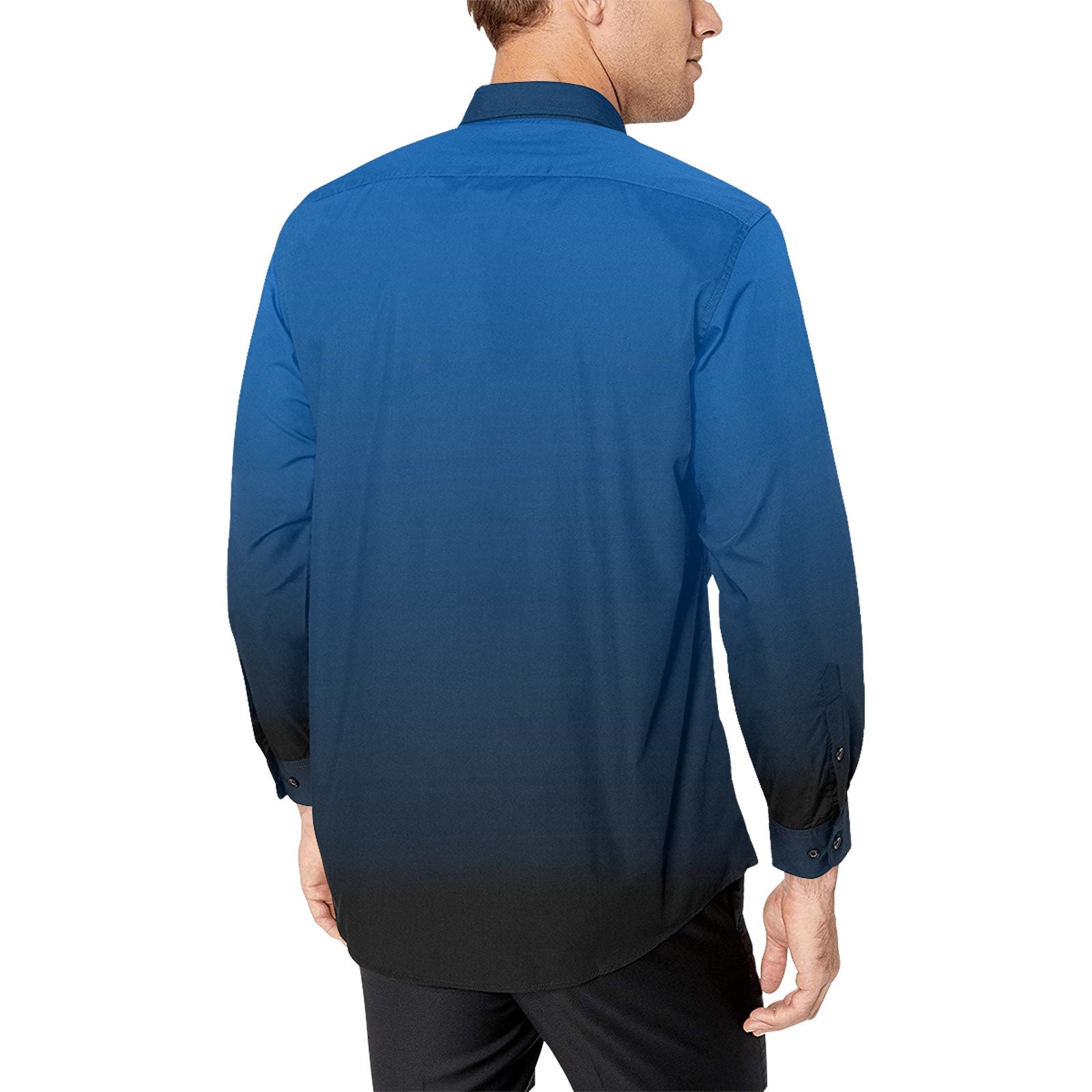 blue and black dress shirt The Black Tux Essential End-on-End Dress Shirt In Blue | Size: Medium