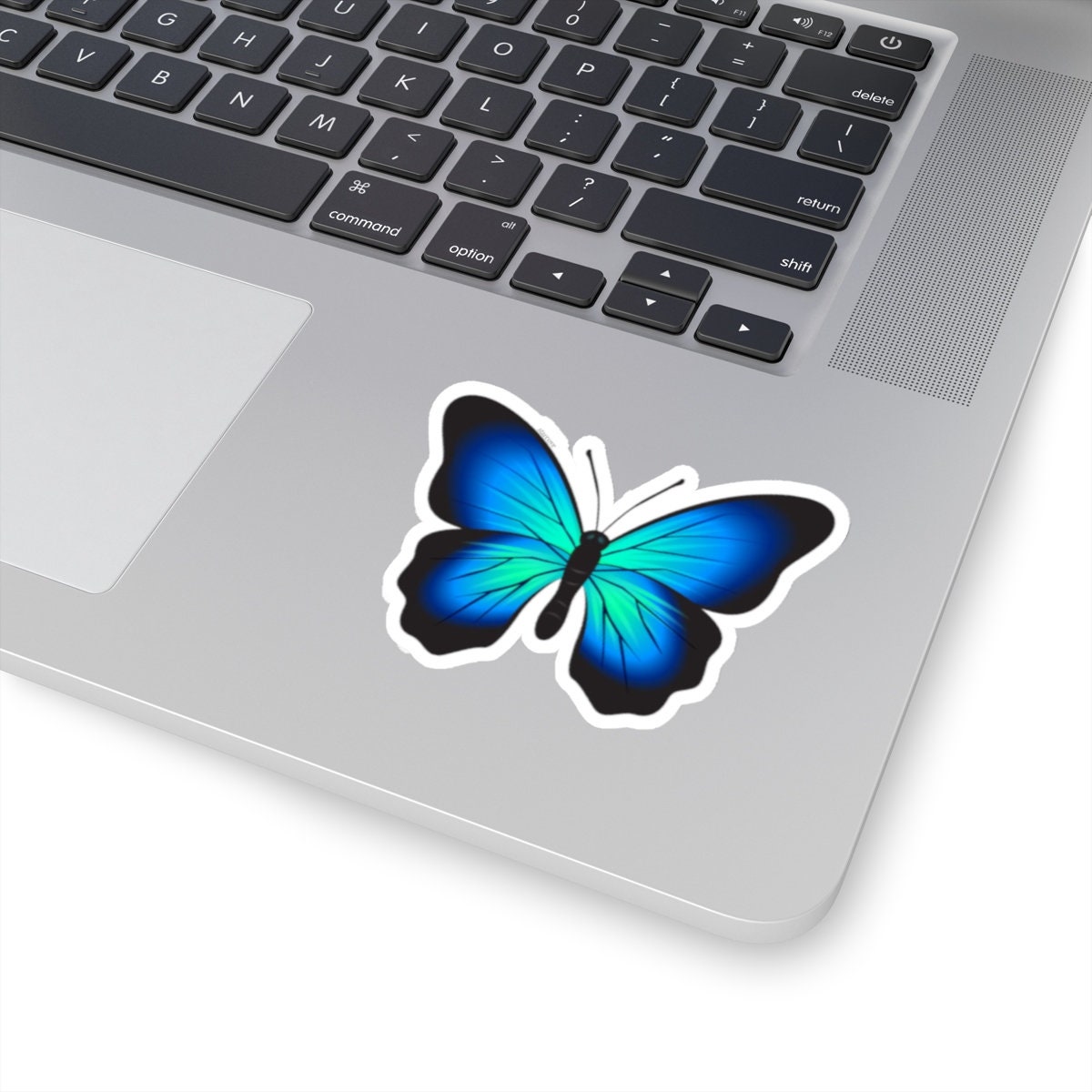 Sticker Papillon bleu - Sticker A moi Etiquette & Autocollant
