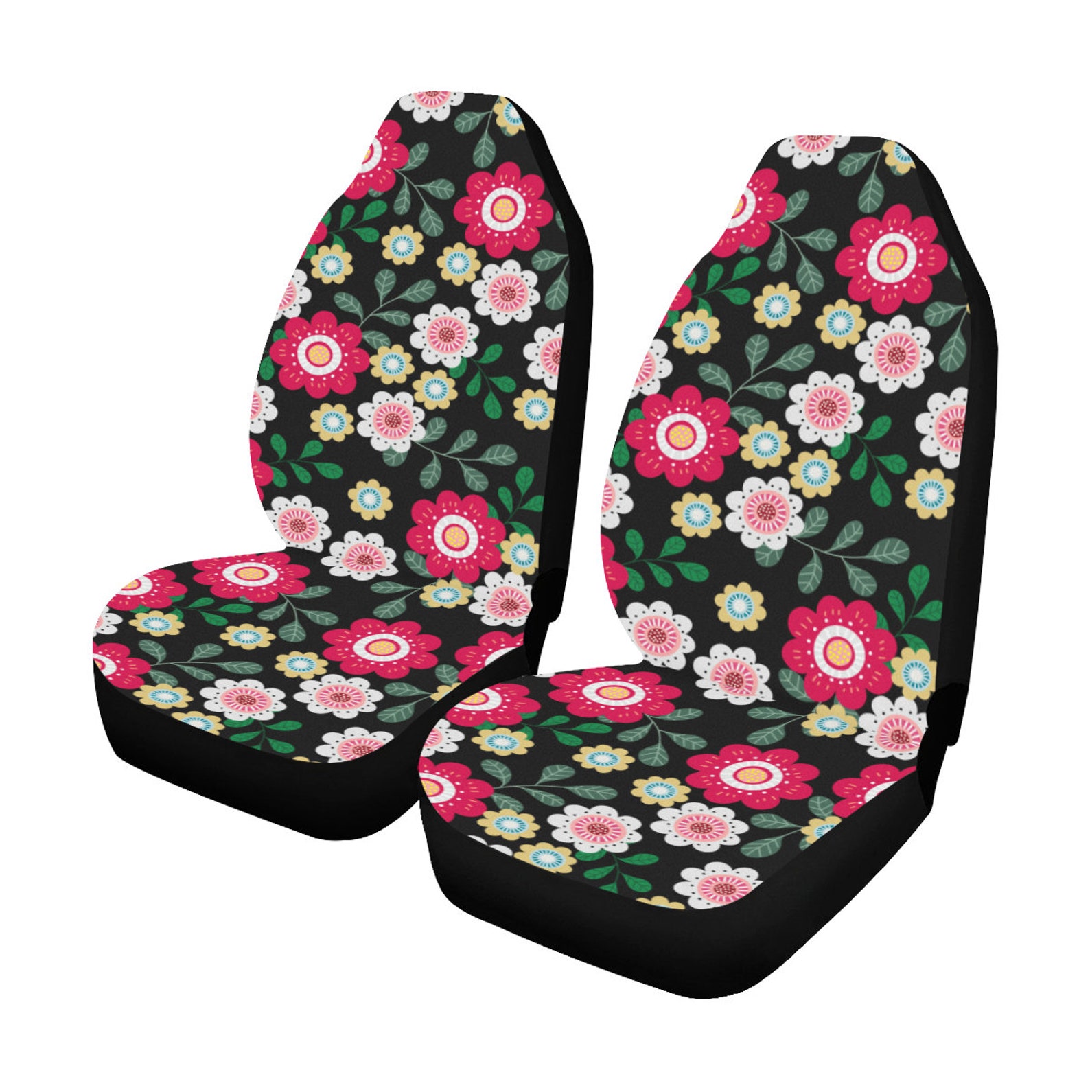 Pretty Flower Car Seat Covers for Vehicle 2 Pc Floral Red Etsy