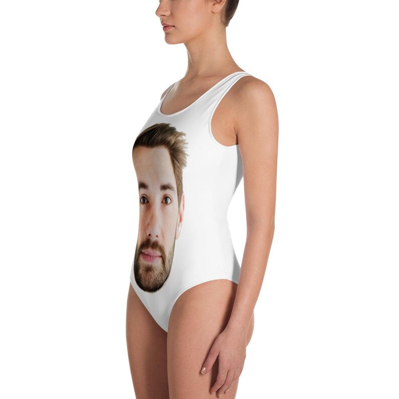 face printed on swimsuit
