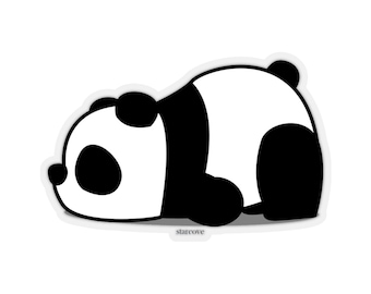 Sleepy Giant Panda Sticker, Chinese Laptop Decal Vinyl Cute