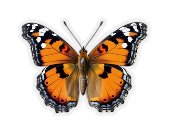 Painted Lady Butterfly Sticker, Animal Art Laptop Decal Vinyl Cute Waterbottle Tumbler Car Waterproof Bumper Aesthetic Wall Clear