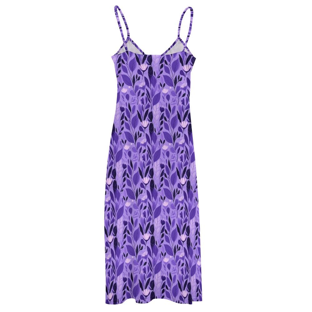 strapless open back dress Lilac Spaghetti-Straps Sleeveless Prom Dress Split Long with Sequins main image 1