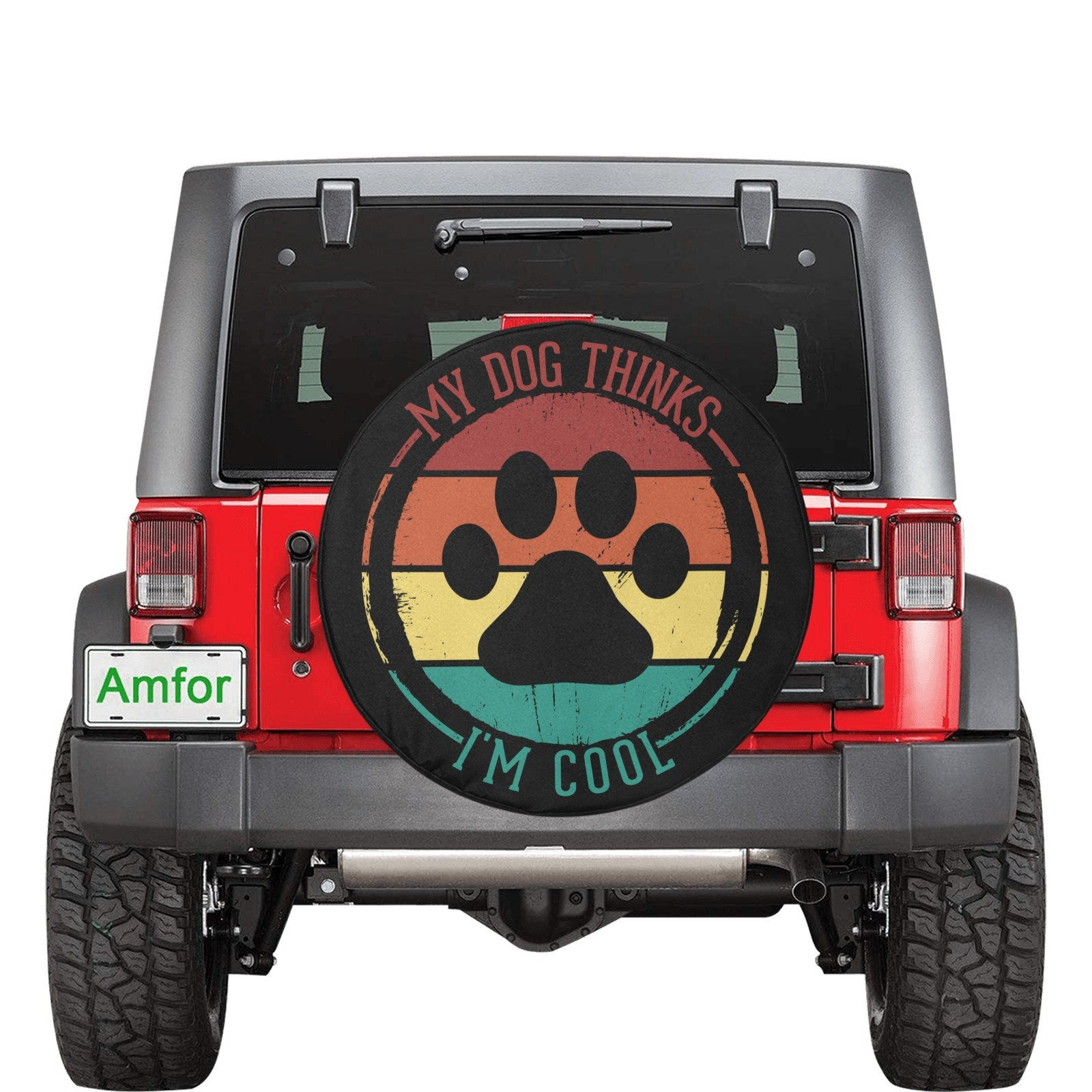 Tire Cover Central Paws Rainbow Spare tire Cover (Custom Made to Your Tire  Size-Seeメニュー)