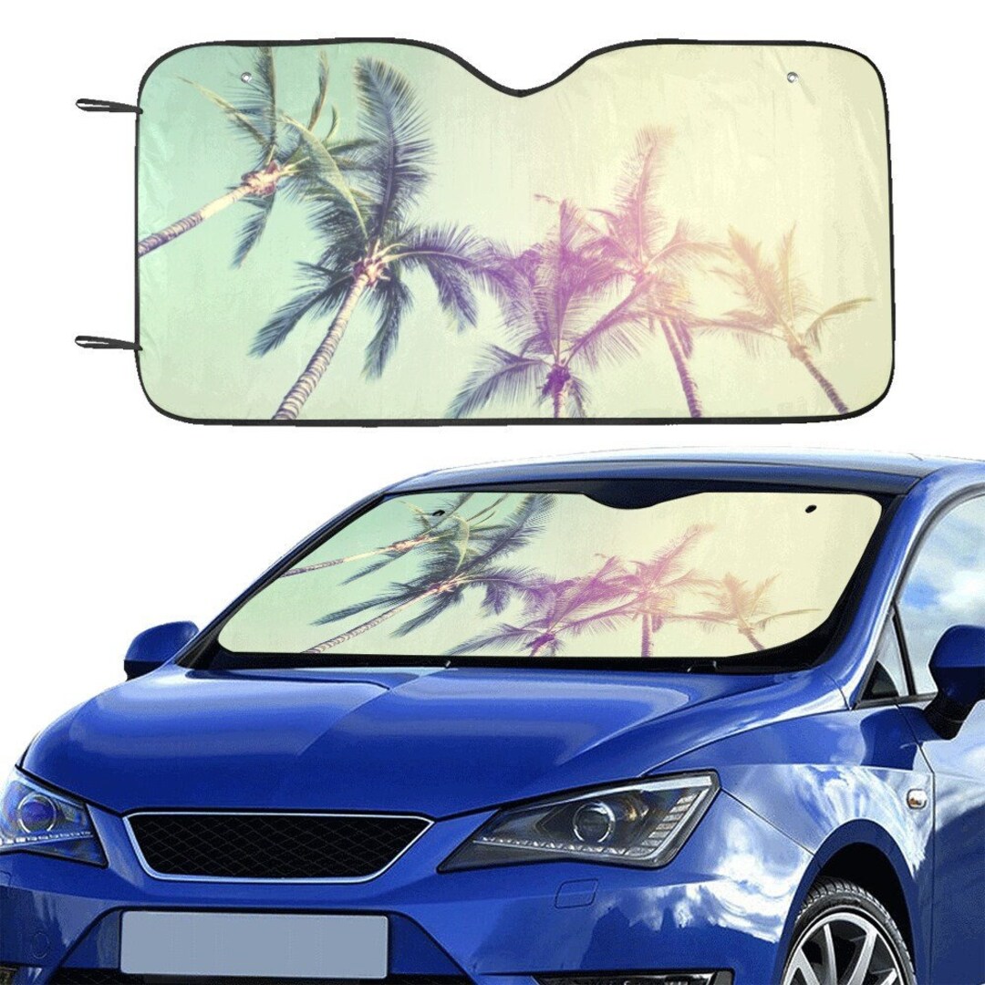 Palm Tree Windshield Sun Shade, Ocean Sea Tropical Car Accessories Auto