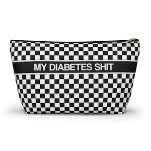 Mi neceser para diabéticos, estuche divertido para suministros de diabéticos, tipo uno, con cremallera, para viajes, con base en T.