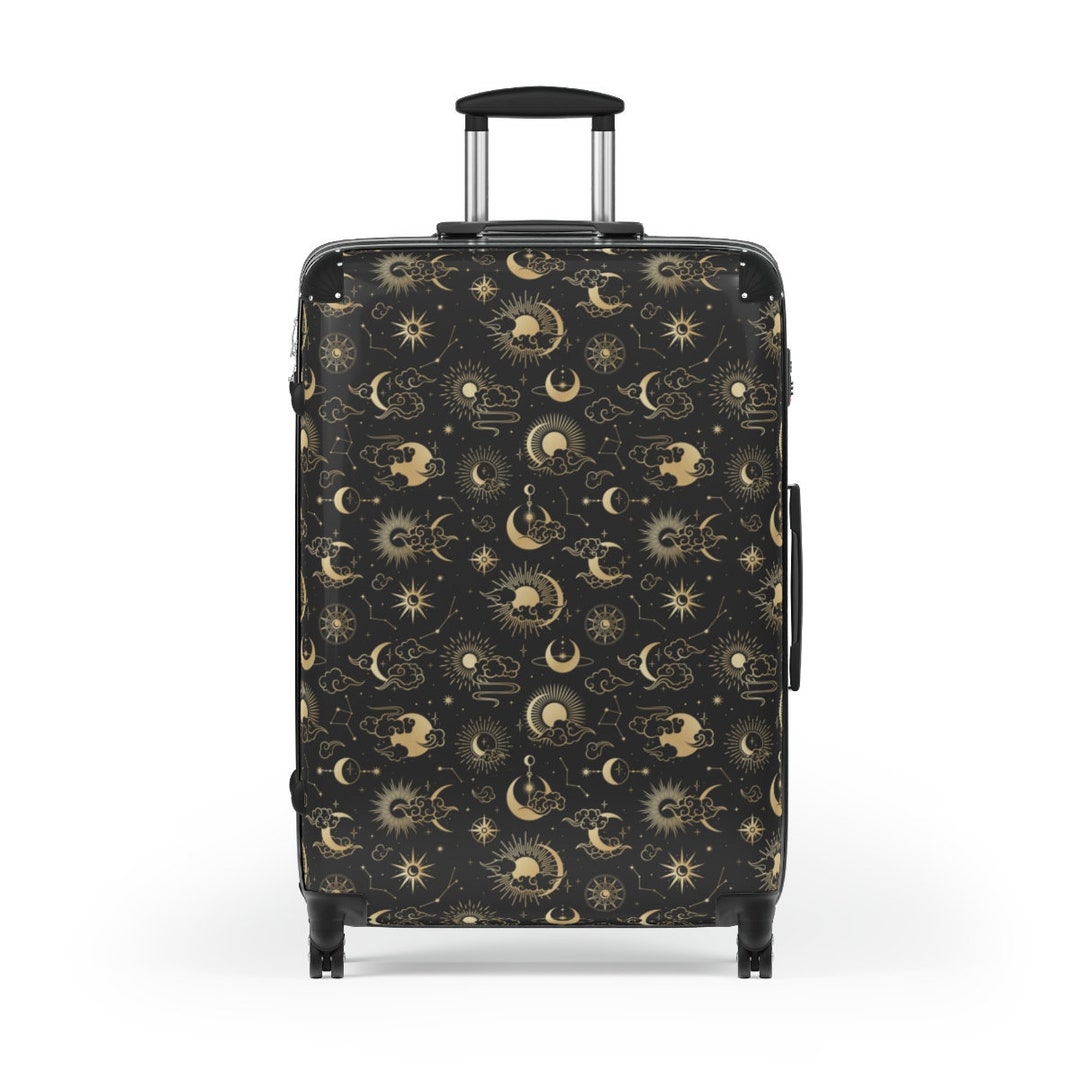 Moon Sun Suitcase Luggage, Constellation Celestial Carry on Cabin