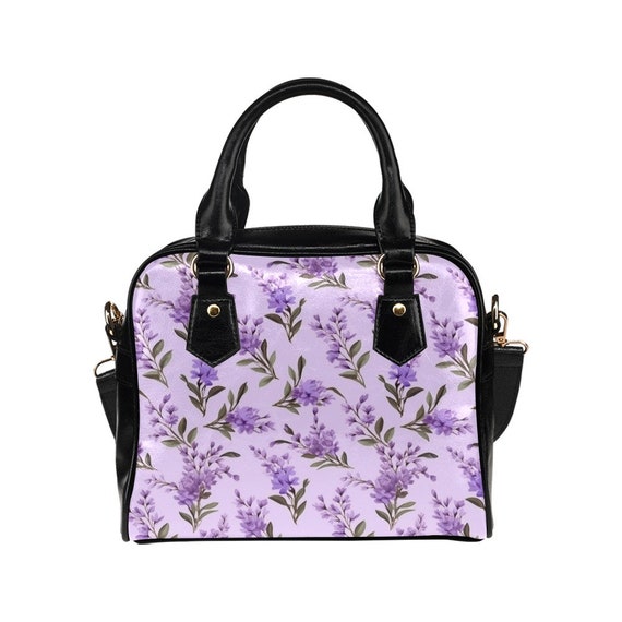 Lavender Floral Purse, Flowers Purple Pattern Cute Small