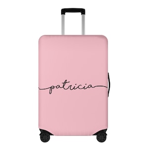 Aangepaste bagagehoes, gepersonaliseerde naam monogram kleur kofferbeschermer harde handbagage wasbare omslagdoek groot klein reizen heren vrouwen