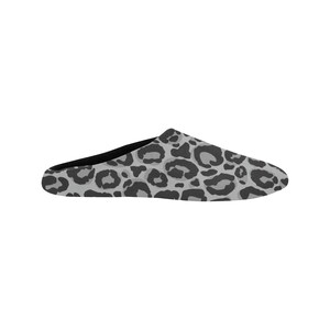 Lunar Women's Paloma Leopard Print Slippers - Soft Textile, Gripped Rubber Sole, Gray - View #3