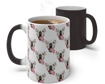Color Changing Mug, Custom Photo Pattern Magic Mug, Heat Change Unique Personalized Gift for Him Her Friend Family Cat Dog Baby Mom Dad Gift