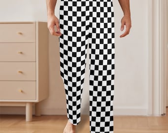 Pantalon De Nuit Pour Homme, Pantalon De Détente à Carreaux, Vêtement De Nuit Doux à Carreaux, Pantalon De Pyjama à Jambe Large Et élastique, Pantalon De Jogging Chaud, Ensemble De Jogging Léger