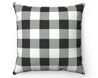 Buffalo Plaid Pillow Cover Case, Square Black and White Throw Check Decorative Cover Decor