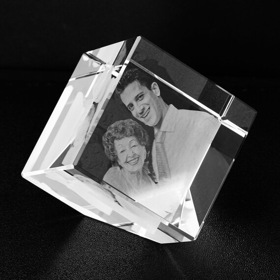 Download Crystal Photo Cube 3d Laser Engraving Personalized Glass Etsy