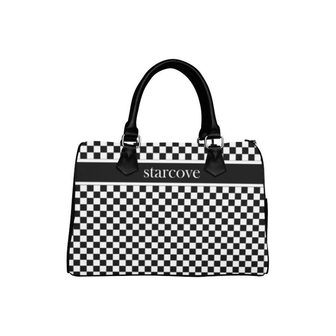 Racing Pistachio Checkered Flag Shoulder Handbag