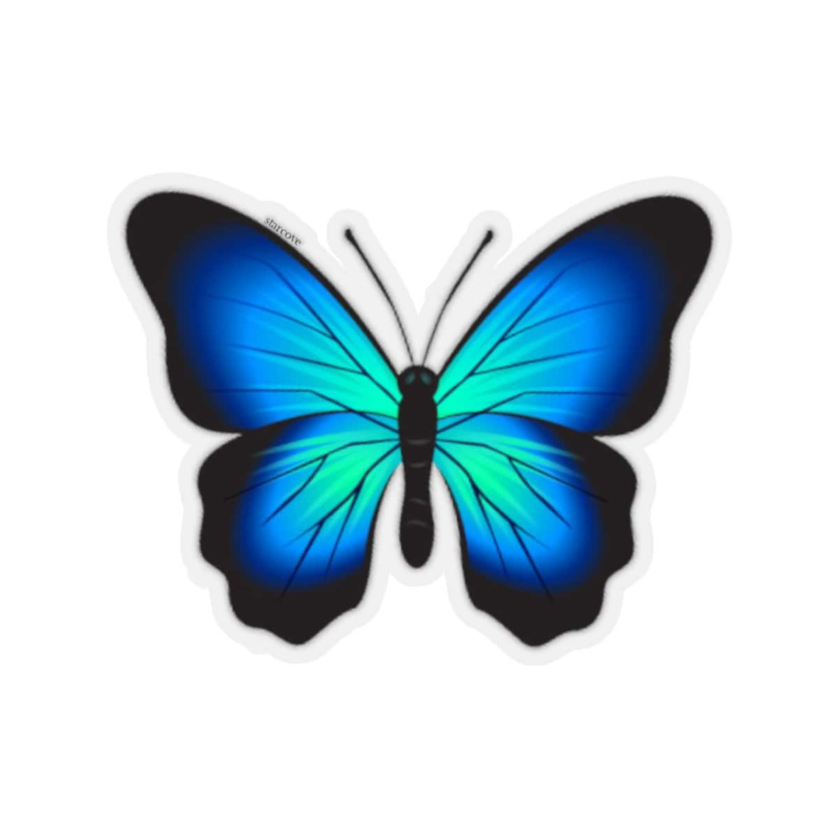 Blue Butterfly Stickers for Car, Laptop Vinyl Cute Waterproof Waterbottle  Tumbler Bumper Aesthetic Label Wall Phone Mural Decal 