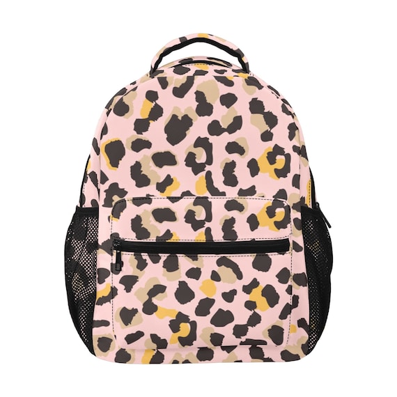 Pink Leopard Backpack, Animal Print Cheetah Men Women Kids