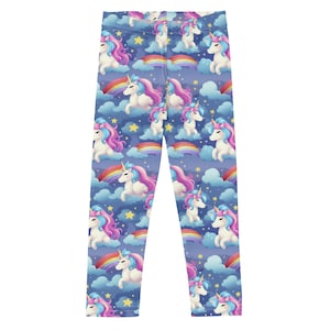 Unicorn Rainbow Kids Girls Leggings (2T-7), Kawaii Toddler Children Cute Printed Yoga Pants Graphic Fun Tights Gift Daughter 