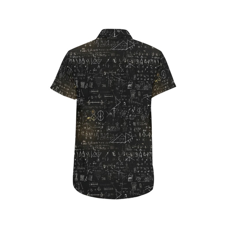 Math Sleeve Math Science Short Sleeve Men Button Down Shirt, Geek Geometry ...
