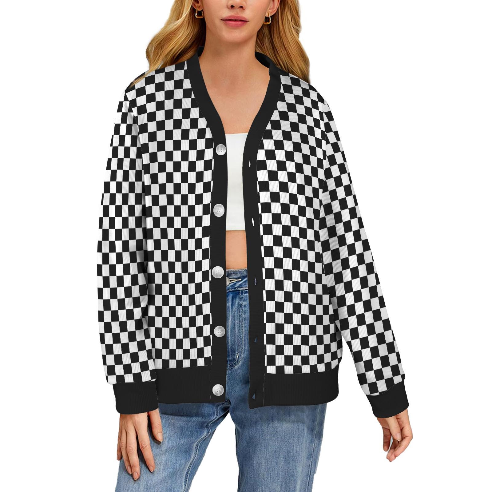 トップス Black Weirdos Checker Cardigan M il_fullxfull.7264599621_g8bt.jpg