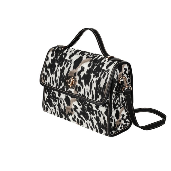 Black and white satchel sale