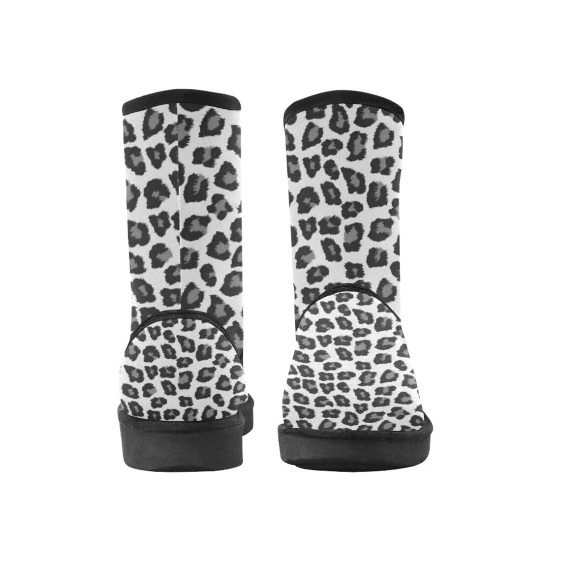 Snow Leopard Women Snow Boots Fleece Lined Animal Print Black | Etsy